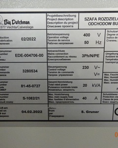 Contr cabinet manure removal house 3+4